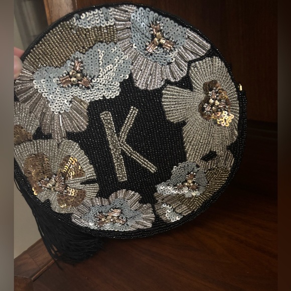 Anthropologie Handbags - Anthropologie Holiday Monogram Embellished Pouch with the letter 'K’